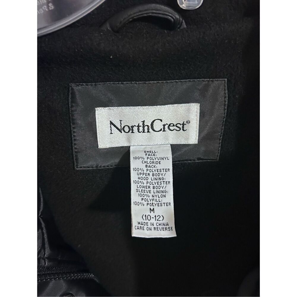 NorthCrest Women’s Black Fleece Hooded Zip Up Jacket Size M/10-12 - Picture 7 of 12